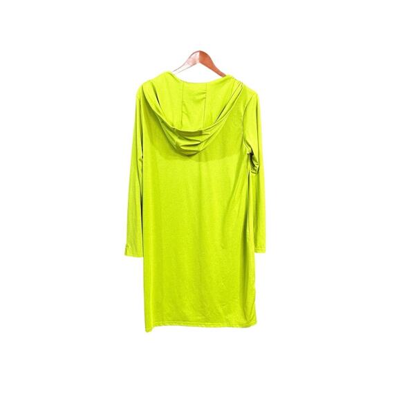 Mofiz Women Size M Lime Green Hooded Long Sleeve Golf Dress - Picture 2 of 7